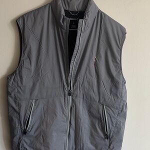 johnnie-O Men's Light Gray Sleeveless Zip Vest